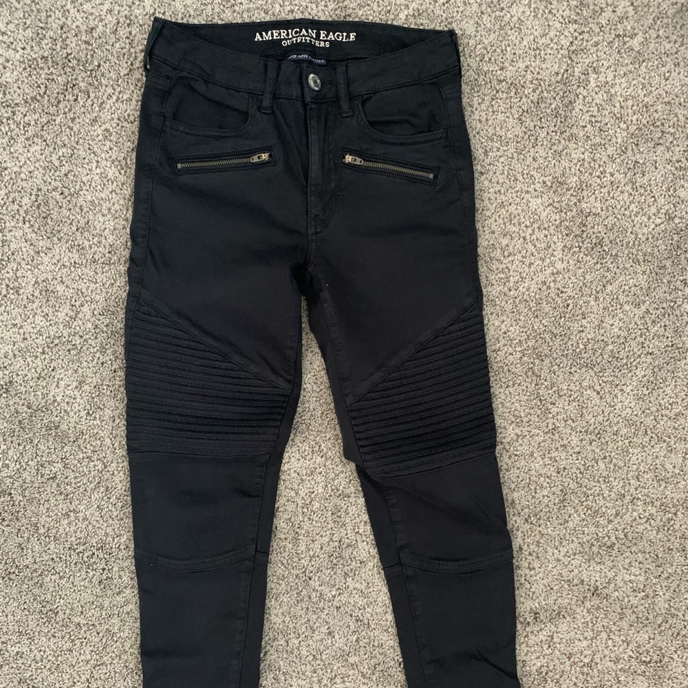 Sateen Moto High Rise Jegging Zipper Ankle